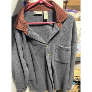 Northwest Territory Green Button Up Shirt Mens Sz XL  Corduroy Cuffs & Collar